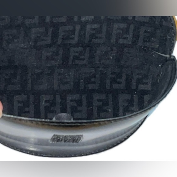 Fendi Sunglasses Case, Black, Has Velvet Fendi design inside.